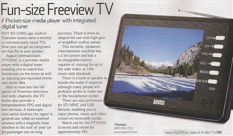 August Portable TV DTV350C